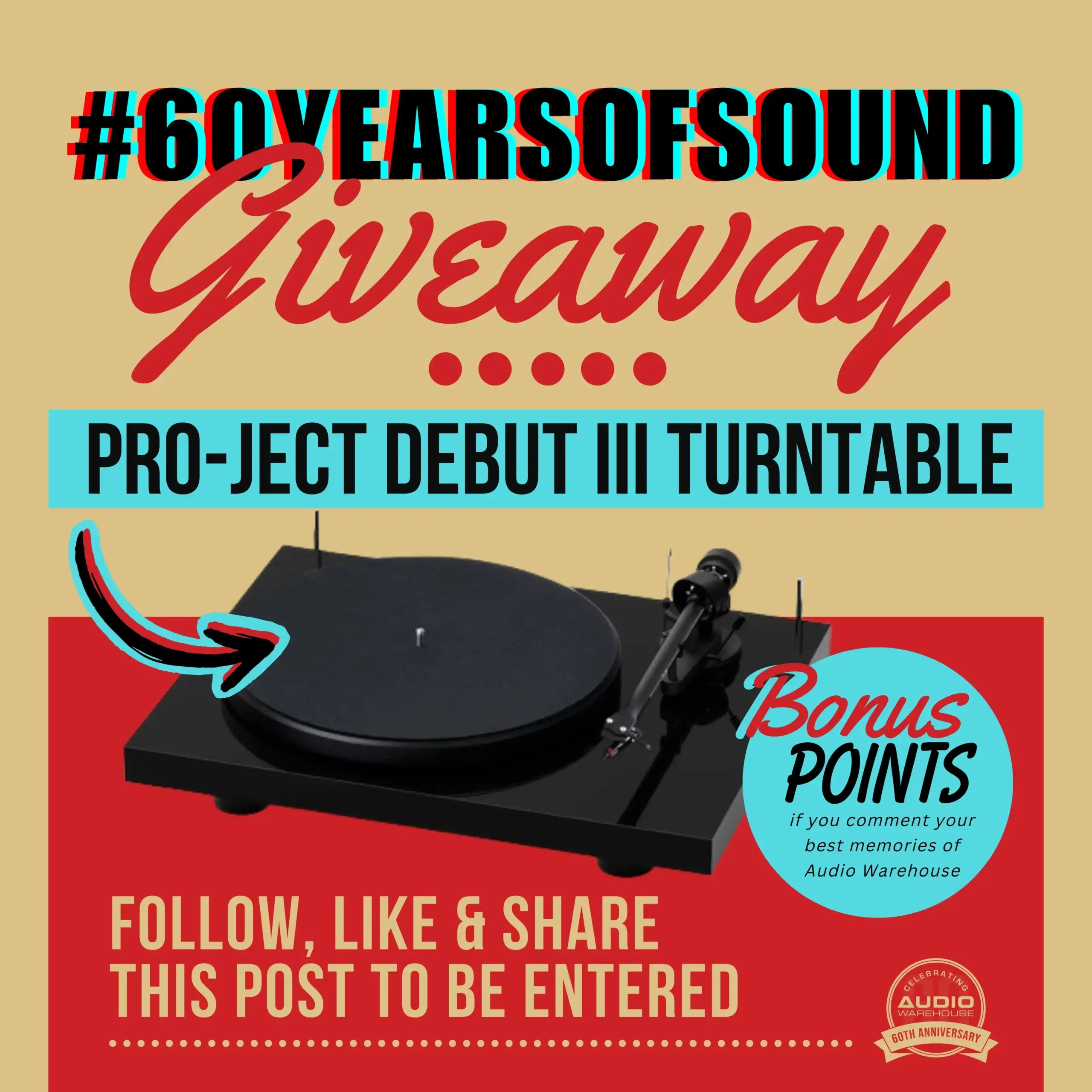Pro ject Debut III Turntable GIVEAWAY